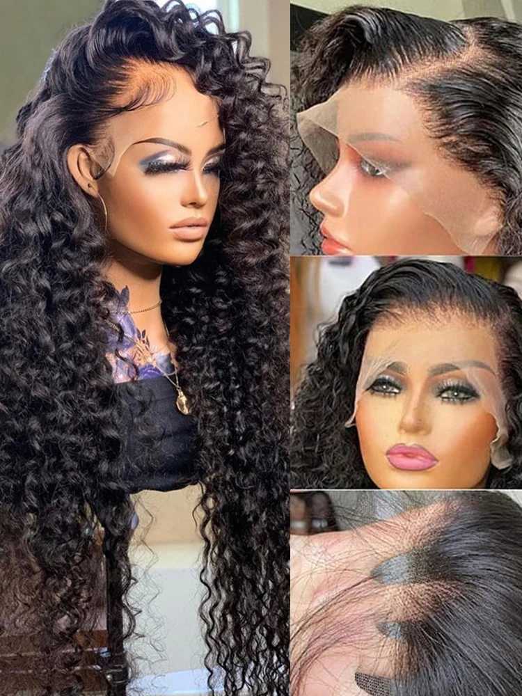 Synthetic Wigs 30 40 Inch Loose Deep Wave Lace Frontal Wig 13x6 Hd Curly Human Hair Wigs 13x4 360 Water Wave Glueless Preplucked Lace Front Wig 240329