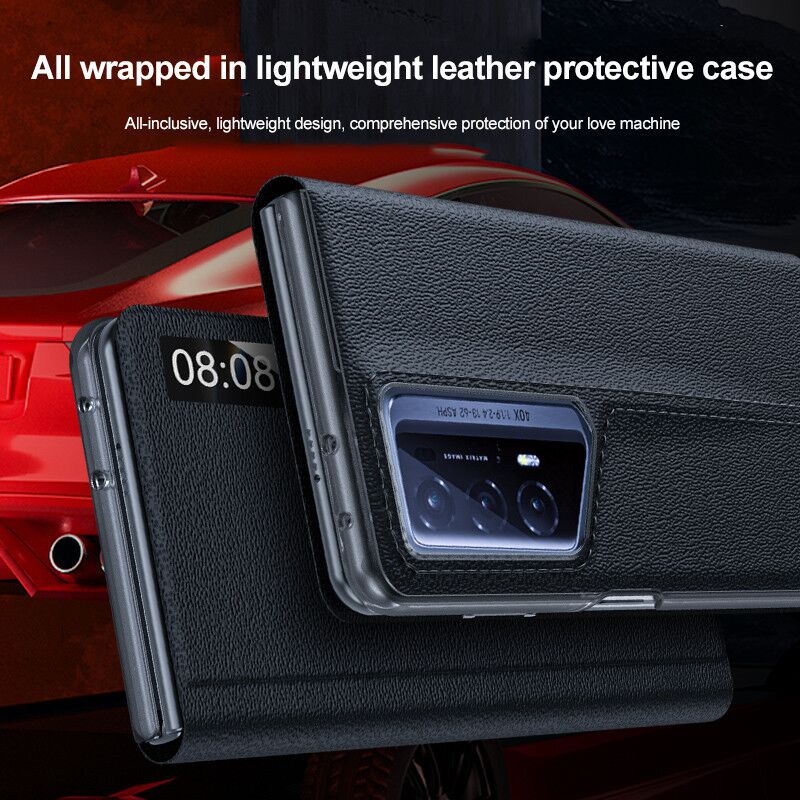 Flip Leather pour Honor Magic V2 RSR Porsche Design Case Smart View Window Stand Protection Cover