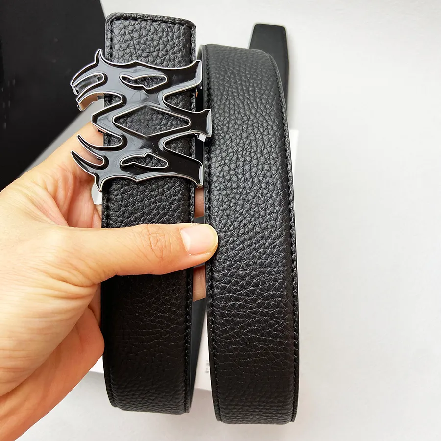 Designer Belt for Men Womens Clemence Black Belts Luxury Genuine Leather Belt Vintage Girdle 3.8cm Width Waistband Cintura Ceintures Casual Fashion Belts