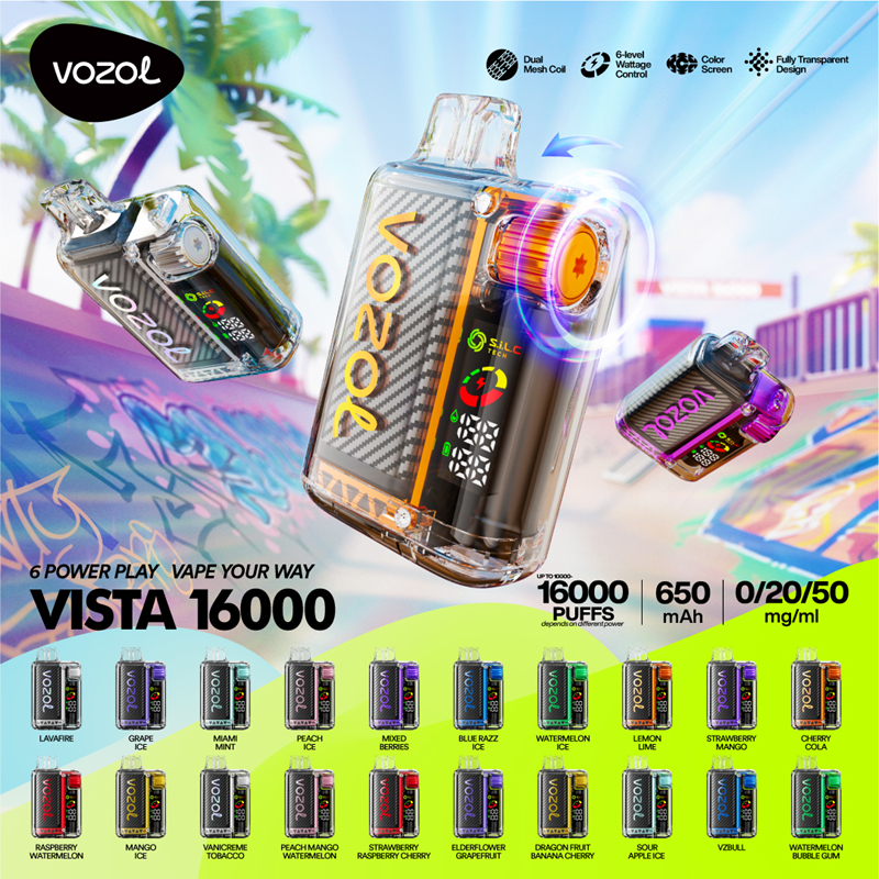 Vozol 16000/20000 Puffs Bar double écran LCD maille E Cigrettes jetables en gros Vape Bar
