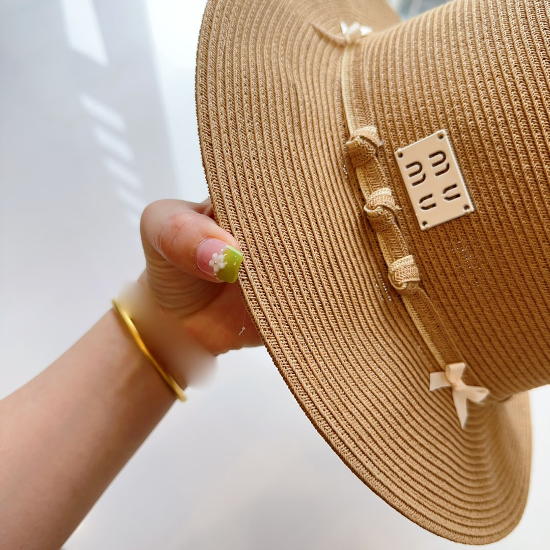 Spring/Summer Designer Bucket Hat Weaving Casual Straw Hat Letter Knot Rope Decoration Design Fisherman Hats Women's Fashion Beach Hat