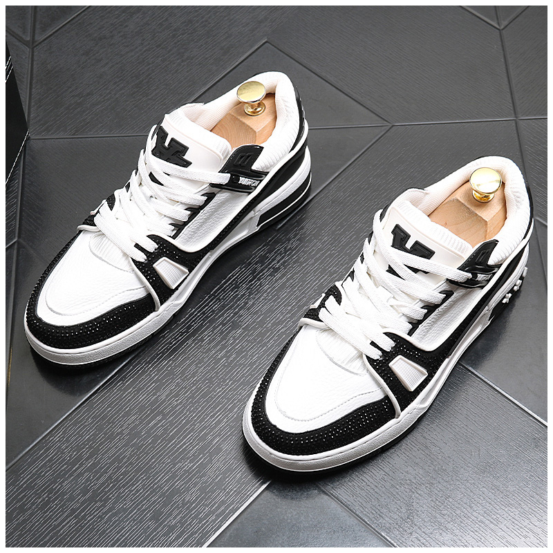 New Luxury Charming Men Showy Rhinestone Casual High Top Shoes Flats Male Designer Prom Sneakers Loafers Shoes Zapatos Hombre