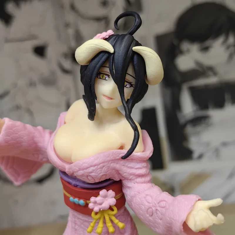 Anime Manga Demon Albedo figurka Succubus Sakura Kimono seksowna dziewczyna Model figurki Anime PVC GK zabawki dla dzieci dekoracja stou na prezenty 240319