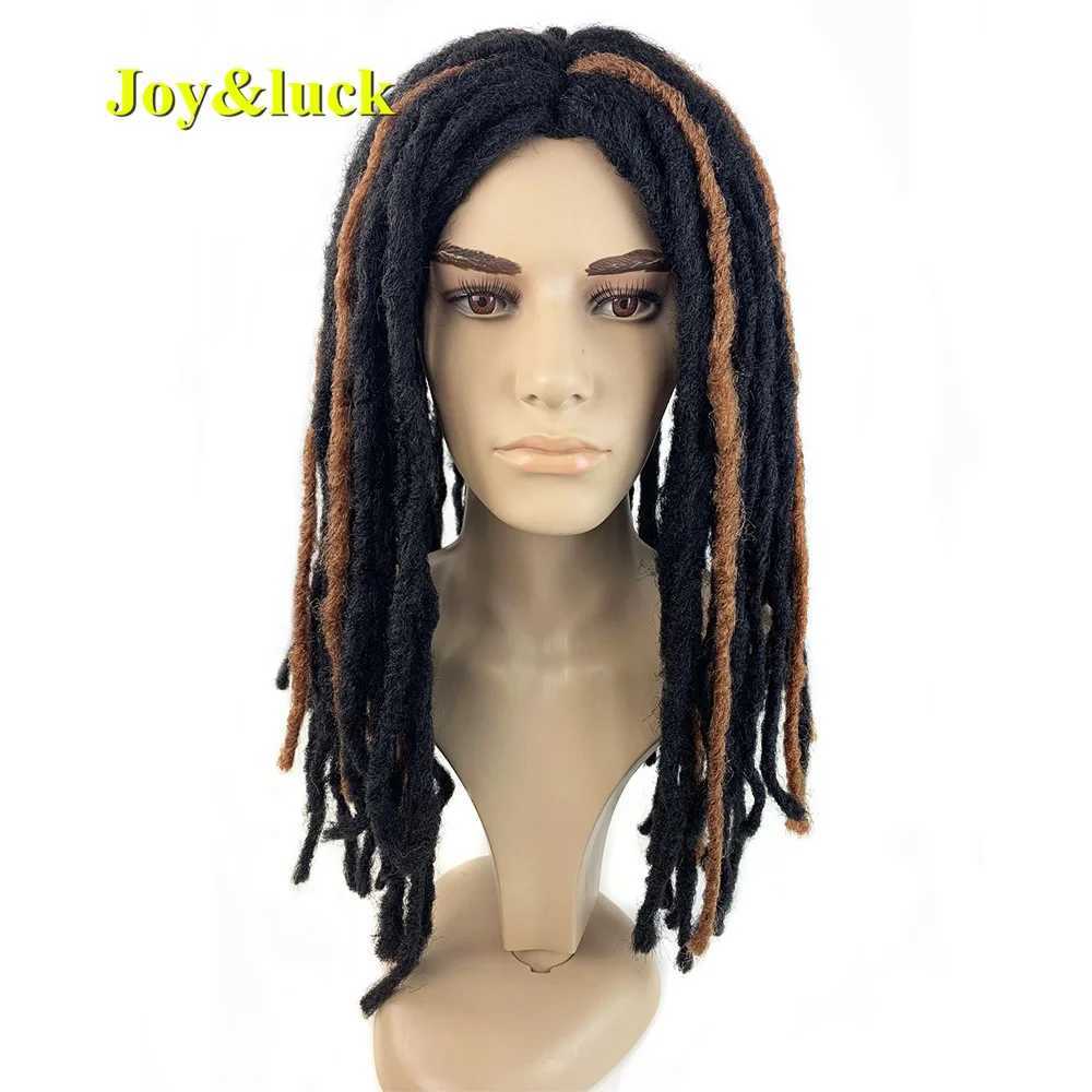 Syntetiska peruker cosplay peruker långa dreadlocks peruk för män syntetiska svart dreadlock rak virkning hår flätande mellersta del hår peruk dagligen peruk 240328 240327