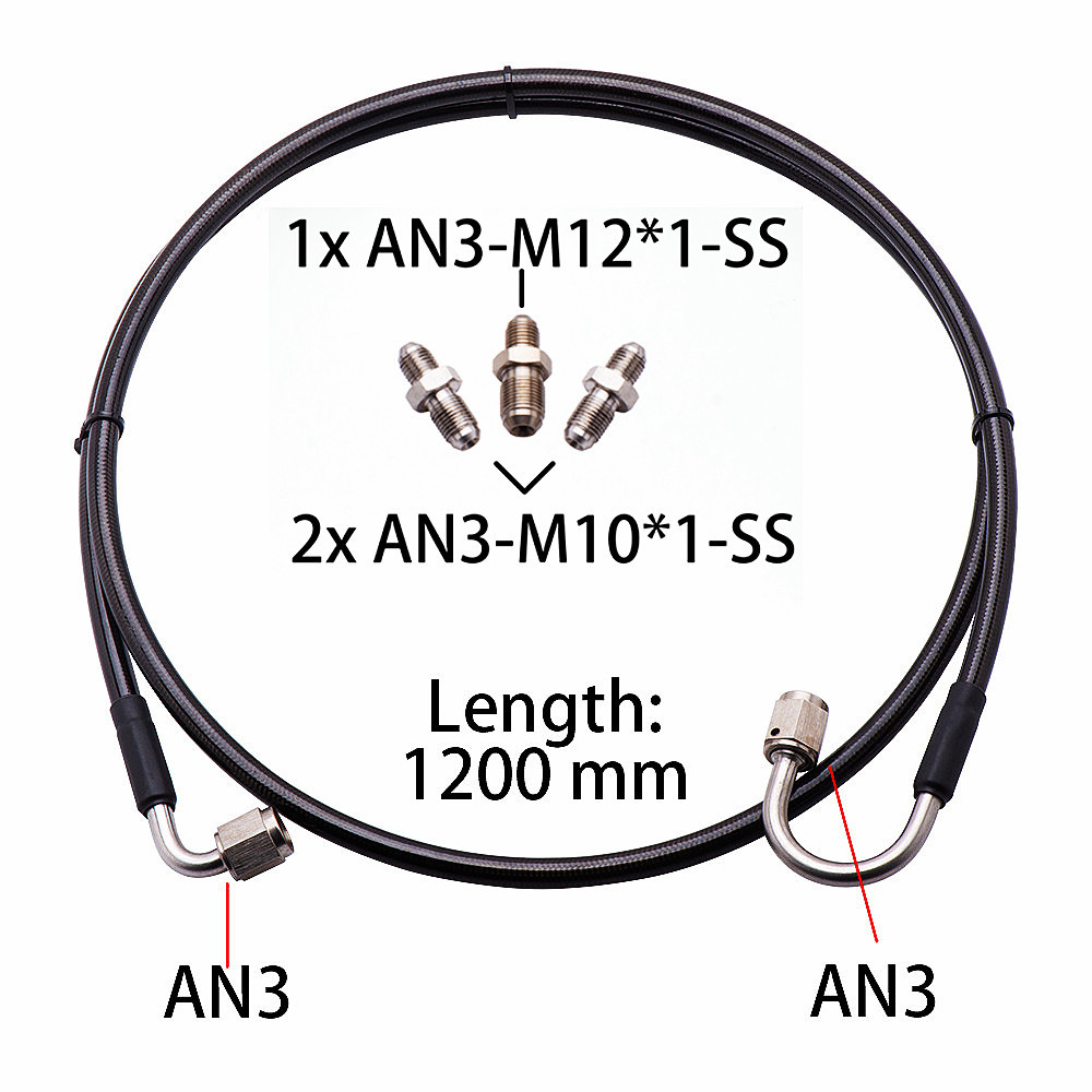 Master-to-slave-cilinder complete roestvrijstalen koppelingslijn met An3-fitting voor 06-15 Honda Civic Si