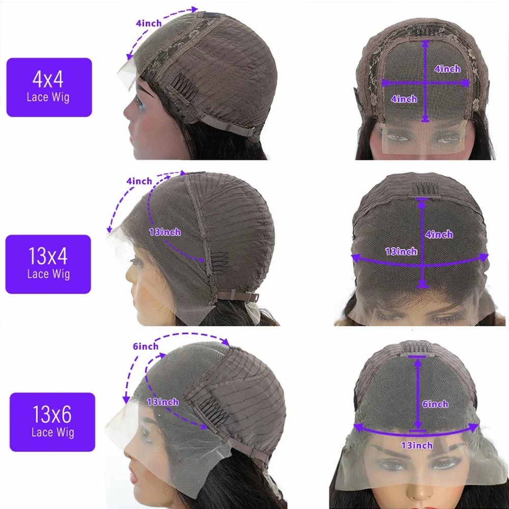 180%브라질 4x4 뼈 직선 레이스 클로저 휴먼 헤어 가발 13x4 13x6 글루없는 HD 투명 레이스 전면 가발