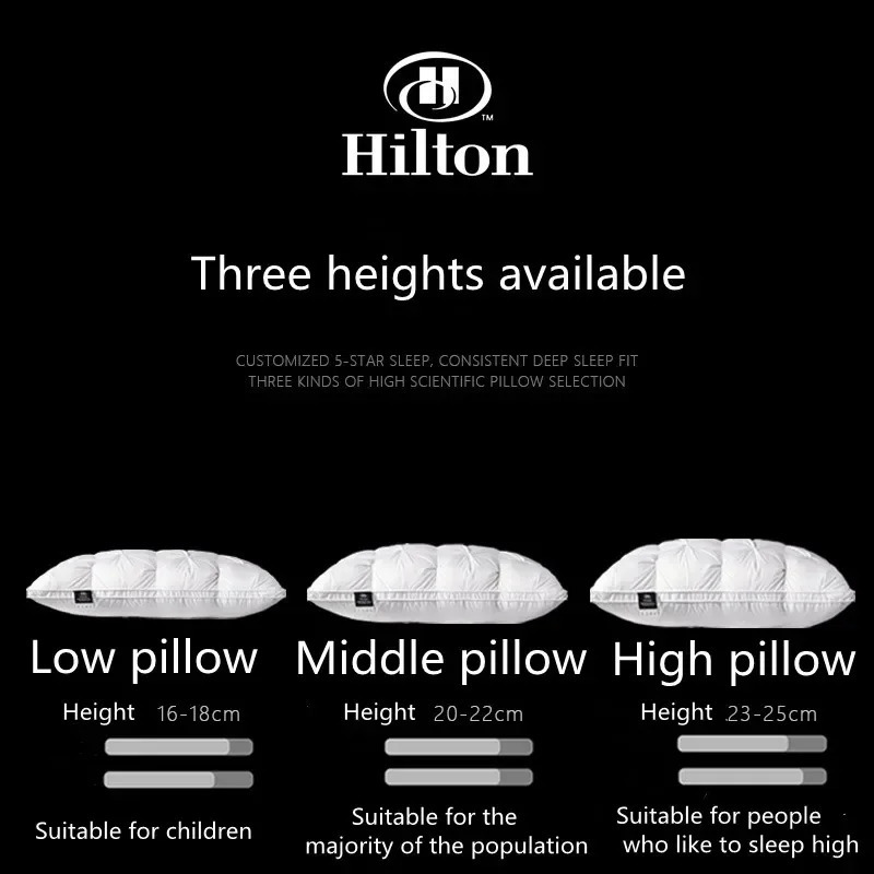 Pure Cotton High-End Down Pillow 5-Star el Quality 240309
