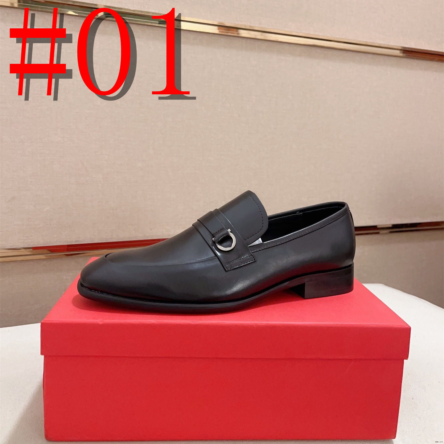 40Model New Luxury Loafers Men Shoes Solid Color Fashion Business Casual Wedding Party Daily Classic Metal Chain Slip-on Designer Dress Shoes