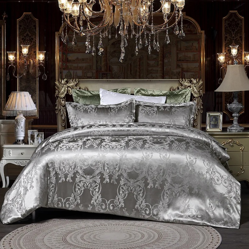 結婚式の寝具、ヨーロッパのジャクアードキルトセット3セット
