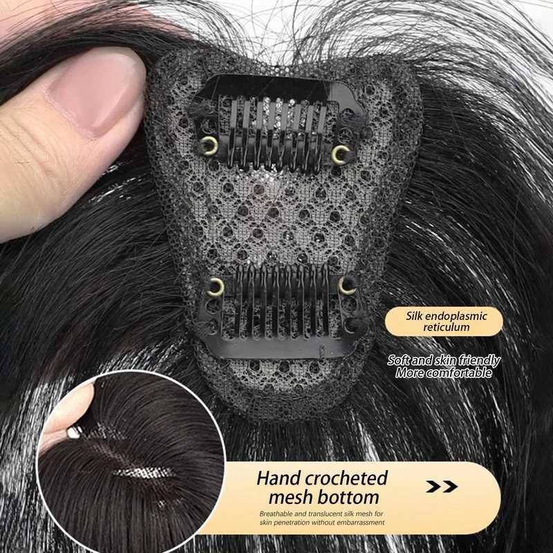 Perucas sintéticas franja falsa franja de ar franja natural testa franja clipe no cabelo perucas de cabelo sintético para mulheres ferramentas de estilo de cabelo 240329