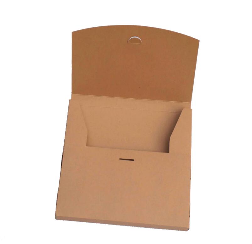 T-shirt kutusu giyim ekspres kutusu hediye paketleme karton kutusu için boş kraft kağıt zarf ambalaj kutusu