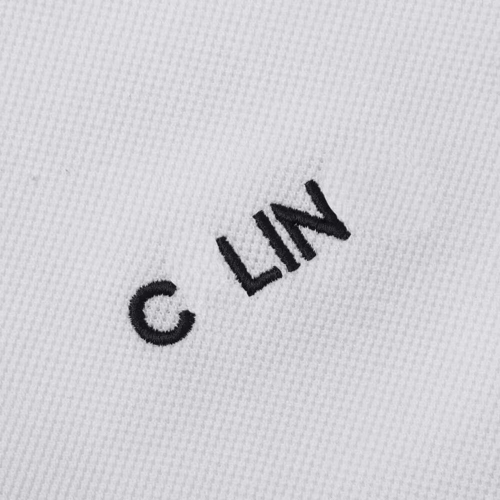 Hohe Version CL Home Letter besticktes Poloshirt für Paare, modisches und locker sitzendes Distressed-T-Shirt mit kurzen Ärmeln