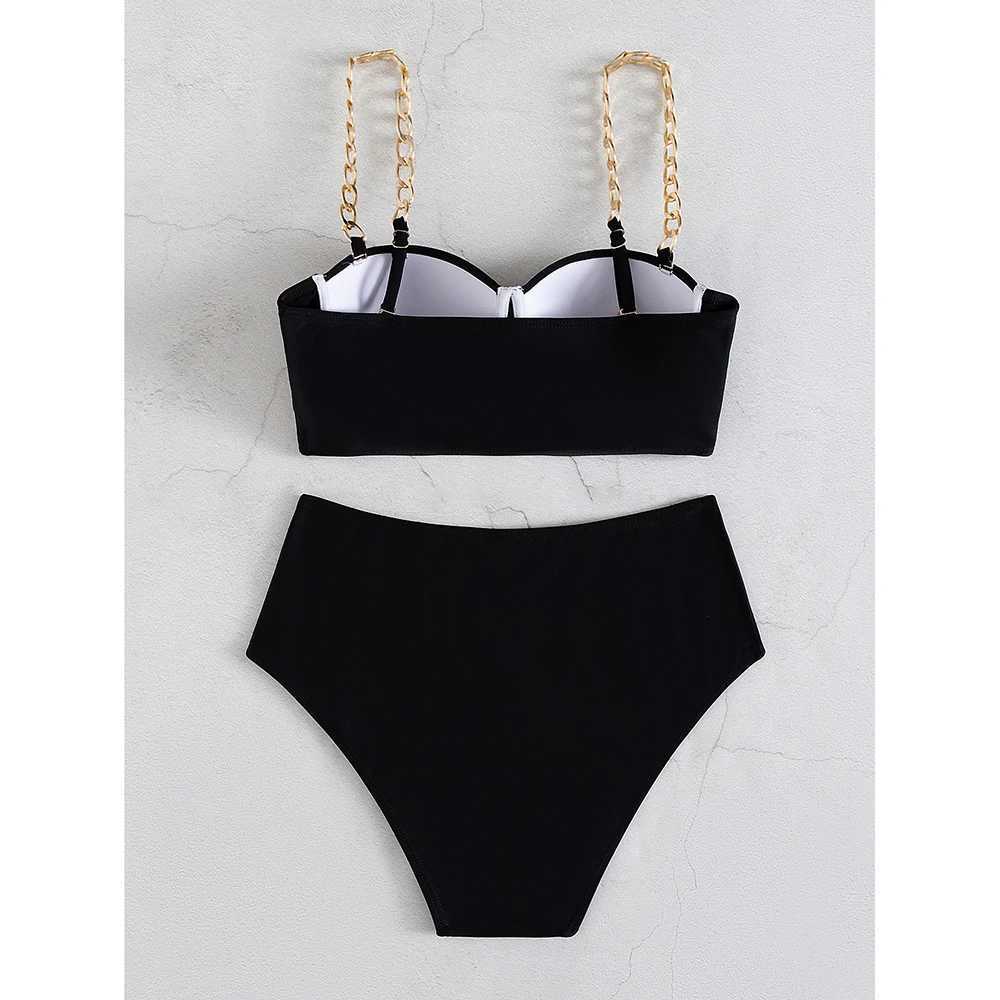 Frauen Badebekleidung 2017 Brazilian Bikini Set High Tailled Black Printed Womens Bikini Bikini Bikini Bikini Bikini Bikini Swimwear J240319