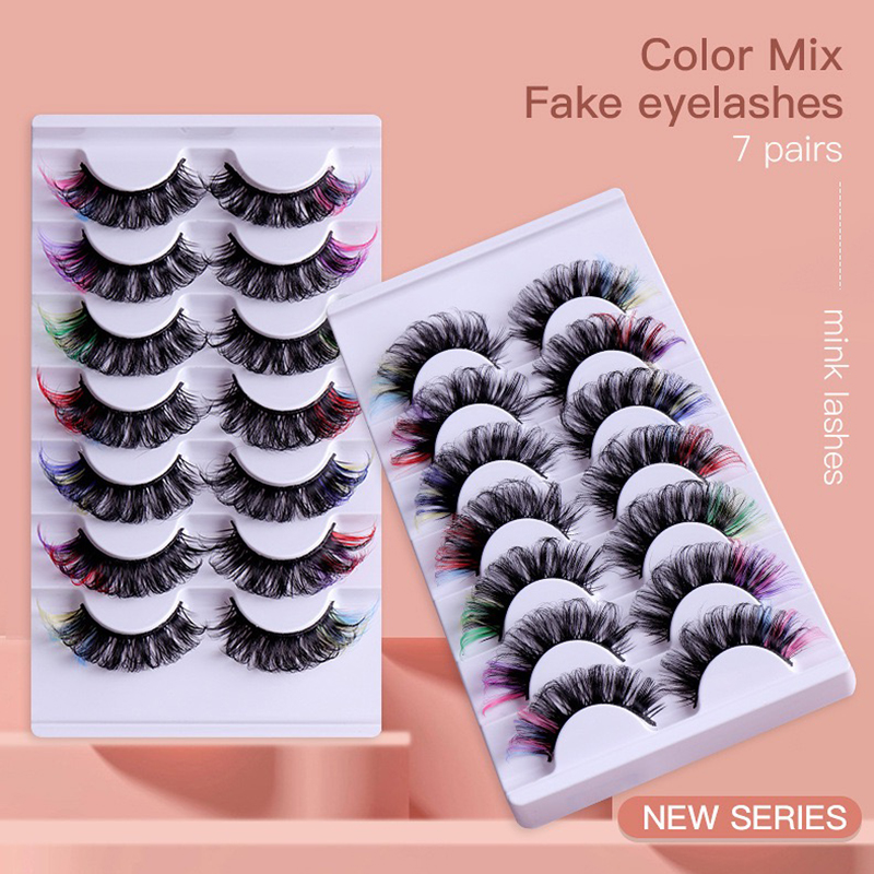 Nouveau es de maquillage de cils Doux et moelleux 8D Vison Faux Cils épais Main curl Vison Cils Couleur Artificielle Curvy Épais Curl Cils en gros