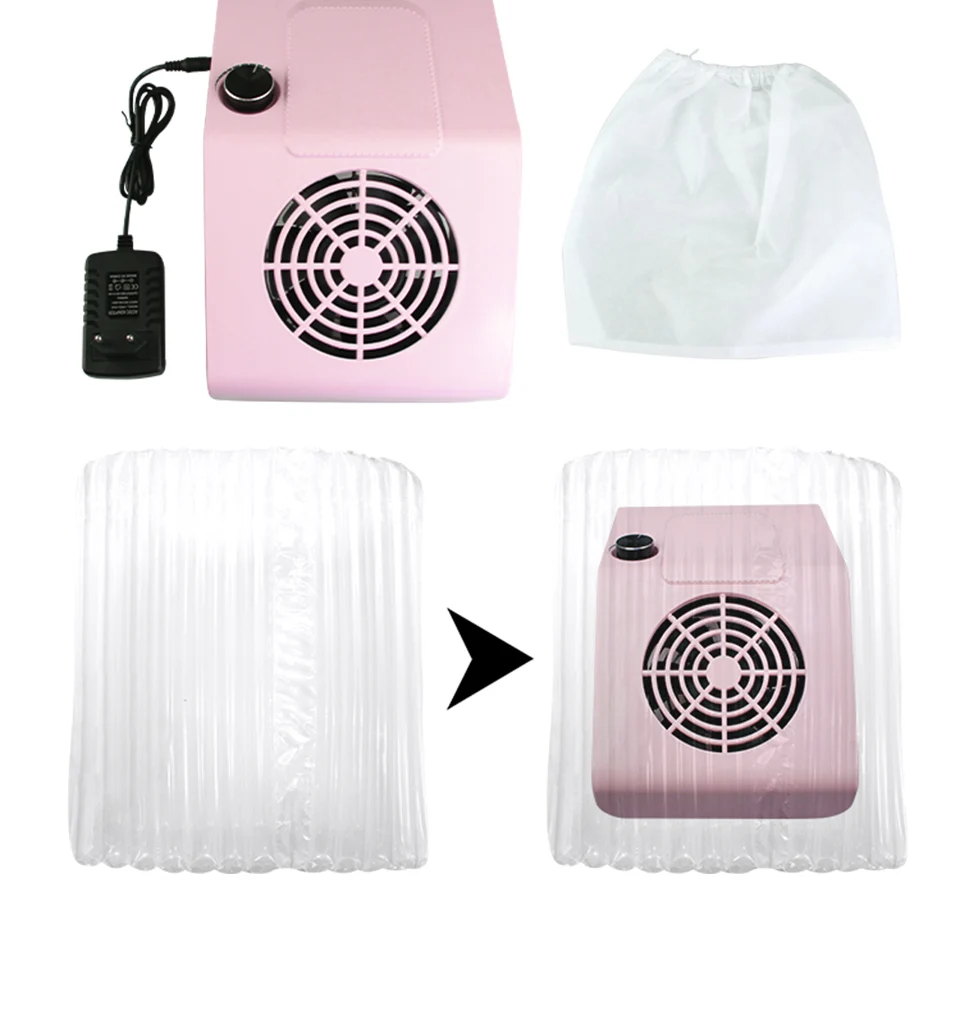 Kits 30w/80w aspirateur à ongles 3500/4000 tr/min ventilateur d'aspiration de poussière sans tissé avec 2 sacs à poussière collecteur de poussière d'ongle pour outils de manucure