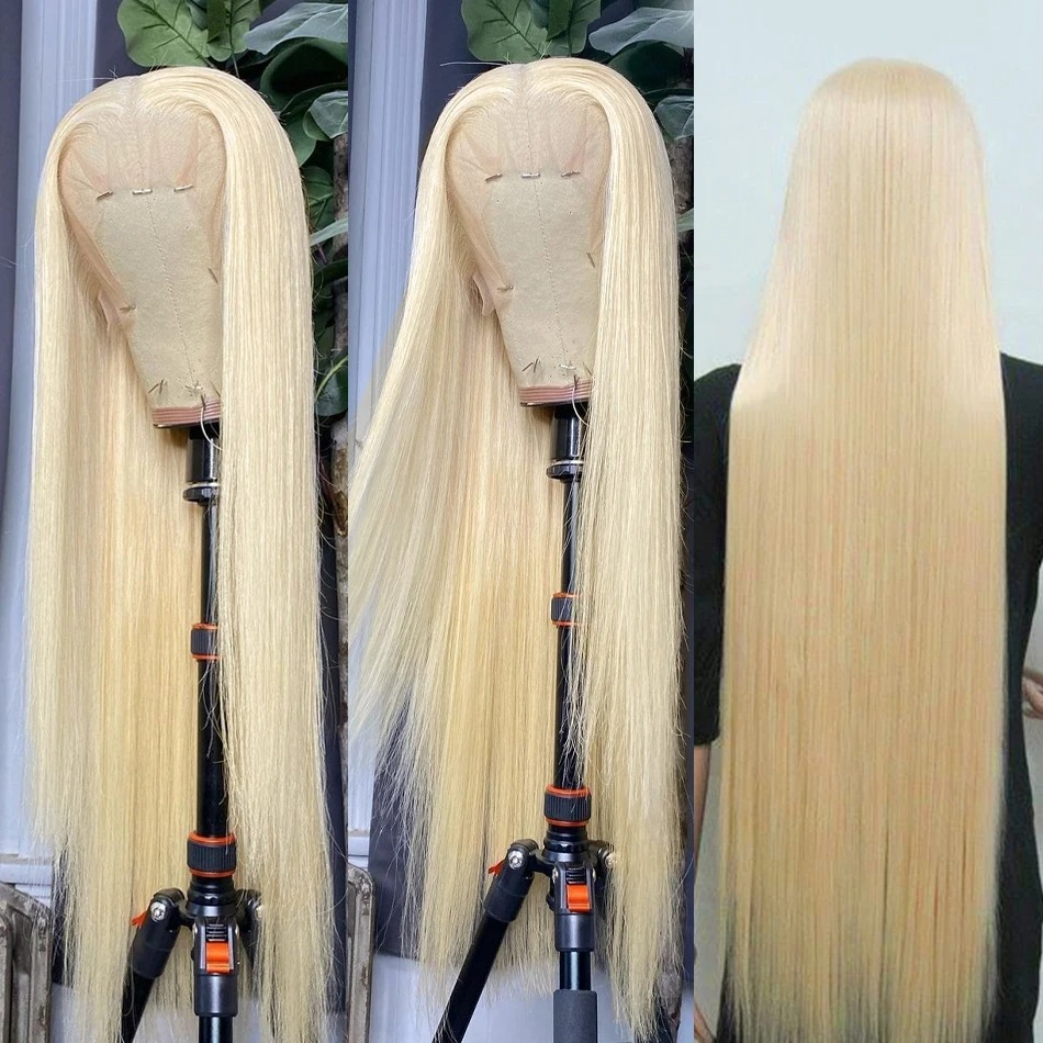 30 40インチ613ハニーブロンド13x4レースフロントヒューマンヘアウィッグカラーストレート250密度13x6 HD女性用透明な正面ウィッグ