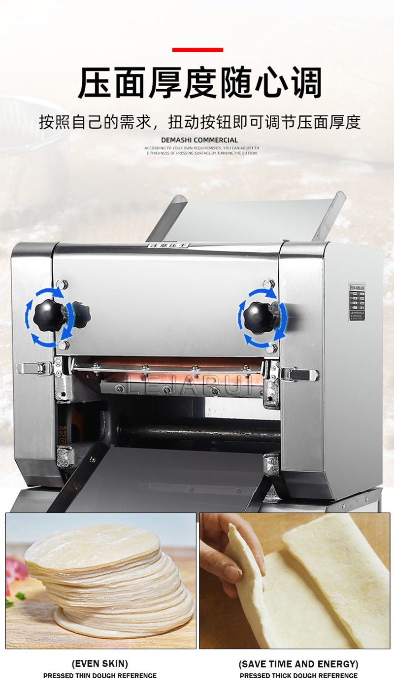 Commercial Electric Automatic Flour Dough Sheet Fresh Ramen Pasta Noodle Pressing Cutting Making Processing Producing Machine