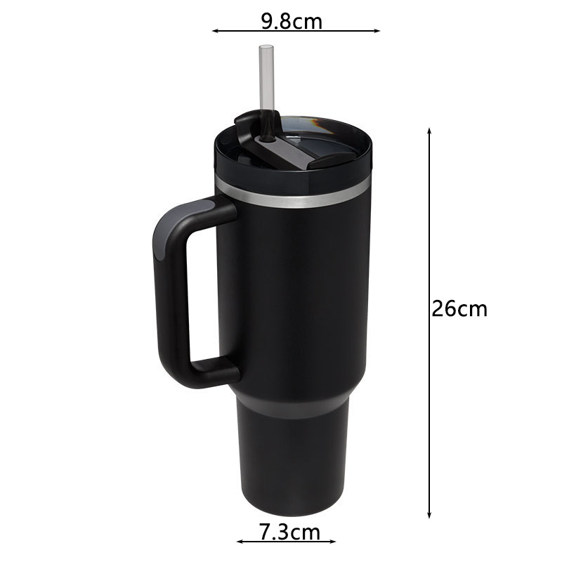 Tazza auto H2.0 da 40 once Tazza auto in acciaio inossidabile 304 Tazza thermos in paglia con doppia barra di ghiaccio portatile sottovuoto