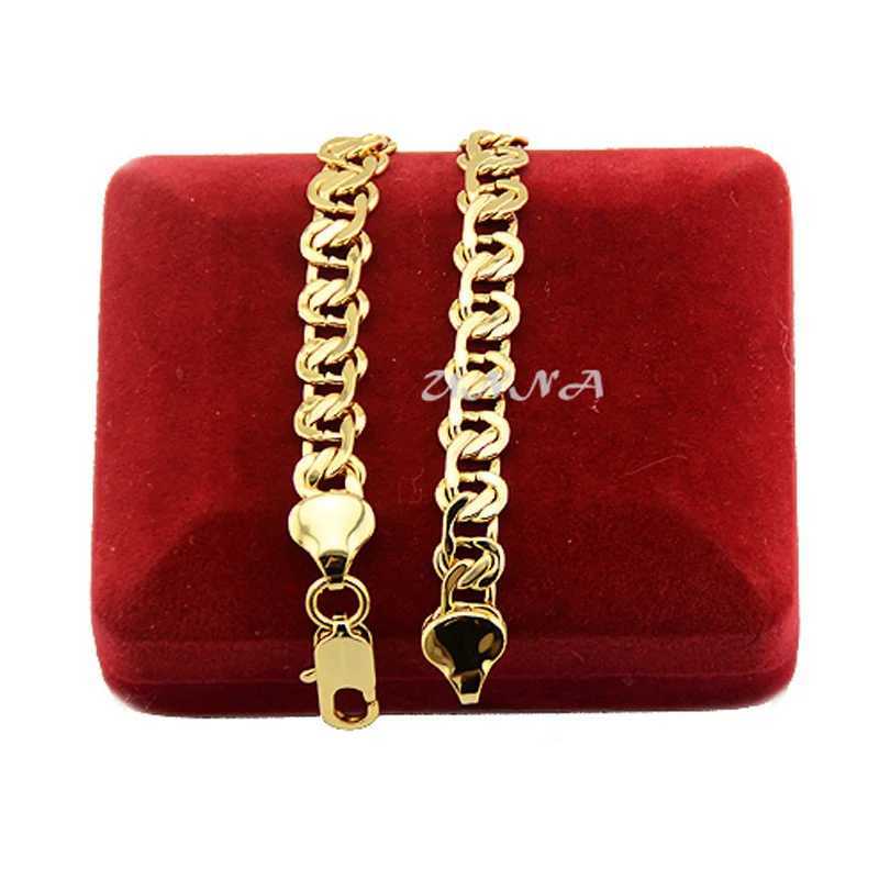 Armreif Damen Gold Sets 8 mm Goldfarbe Armband Halskette Schmuck UN005010601 nicht Red Box 240319