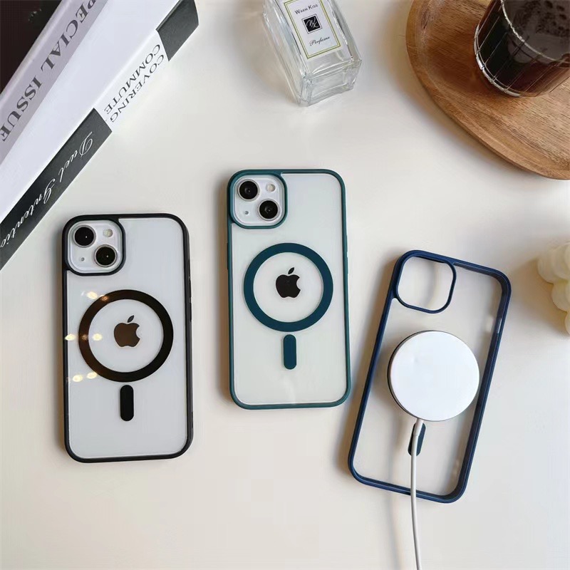 Macarone Matte Cases Magsafe Soft TPU Hard Clear PC Phone Case Cover For iPhone 15 14 13 11 Pro Max X XS XR Plus