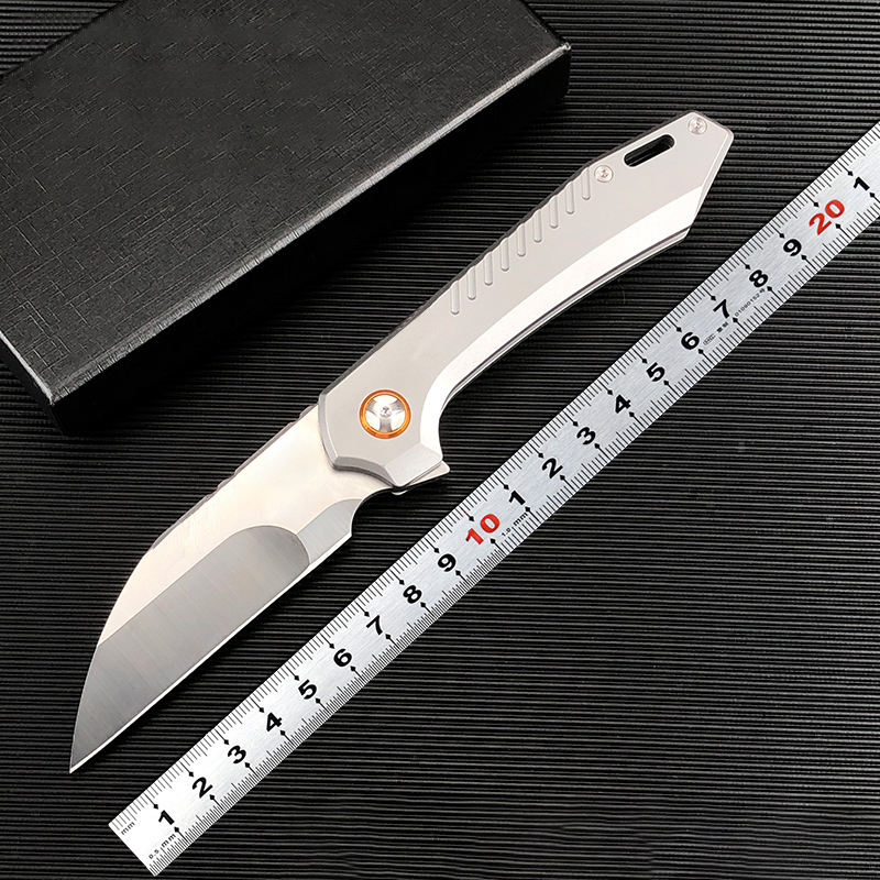 Oferta specjalna A5022 Flipper Knife CPM-D2 Satynowa satynowa ostrz CNC Stal Stal Stal Ball łożyska na zewnątrz kempingowe wędkarstwo EDC kieszonkowe noży kieszonkowe