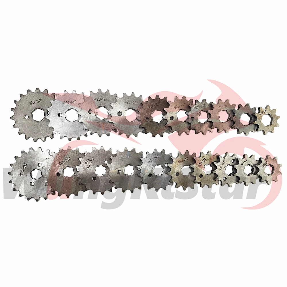 Motorcycle Chain Sprocket 14mm/17mm 17mm/20mm 420 10T 11T 12T 13T 14T 15T 16T 17T 18T 19T For Motorcross Scooter Buggy Quad Bike 50cc 70cc 90cc 110cc Front 420 Sprockets