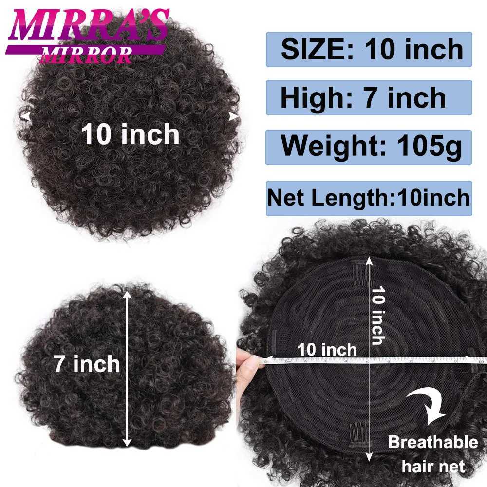 Perucas sintéticas rabo de cavalo grande afro sintético puff cordão rabo de cavalo 10 polegadas curto kinky cabelo encaracolado com 2 clipes 240328 240327