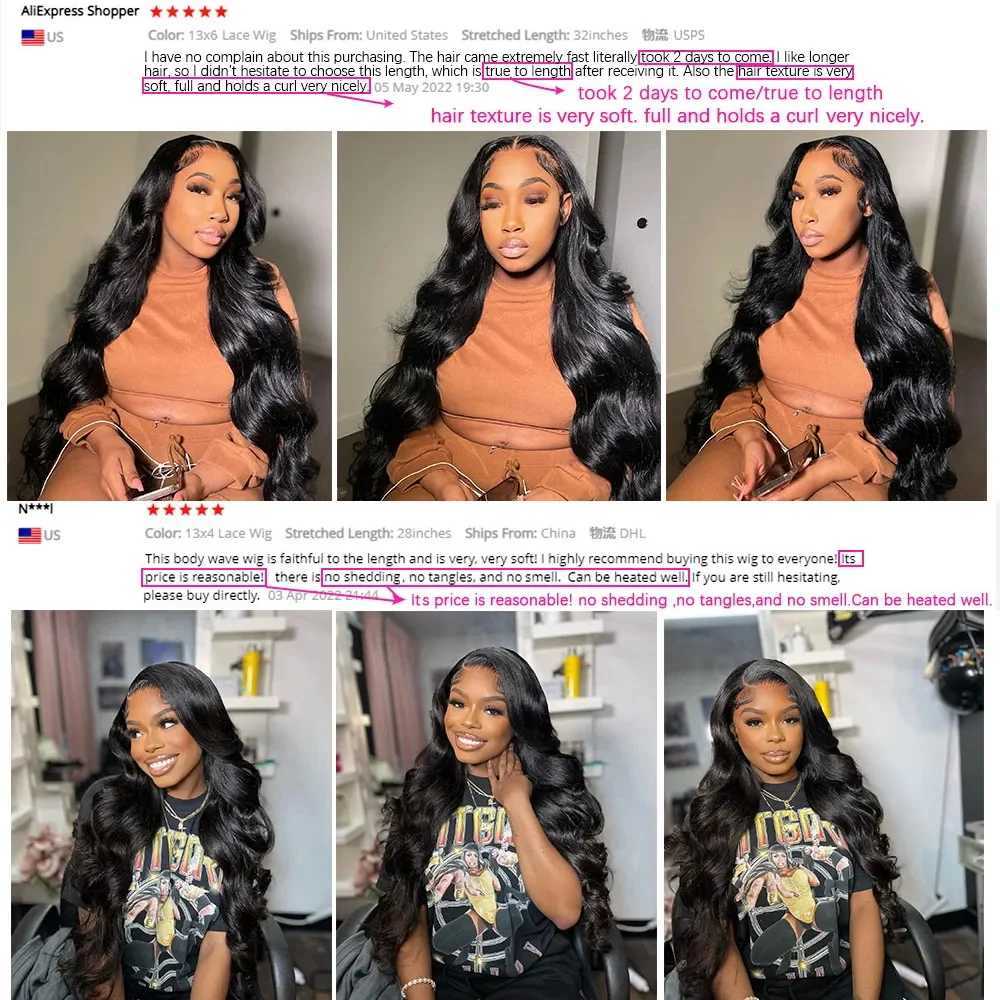 Syntetiska peruker Syntetiska peruker 30 tum HD Transparent 13x4 Body Wave Spets Front Wig Brazilian Pre Plucked 13x6 Spets Frontal Wig Human Hair Wigs For Black Women 240329