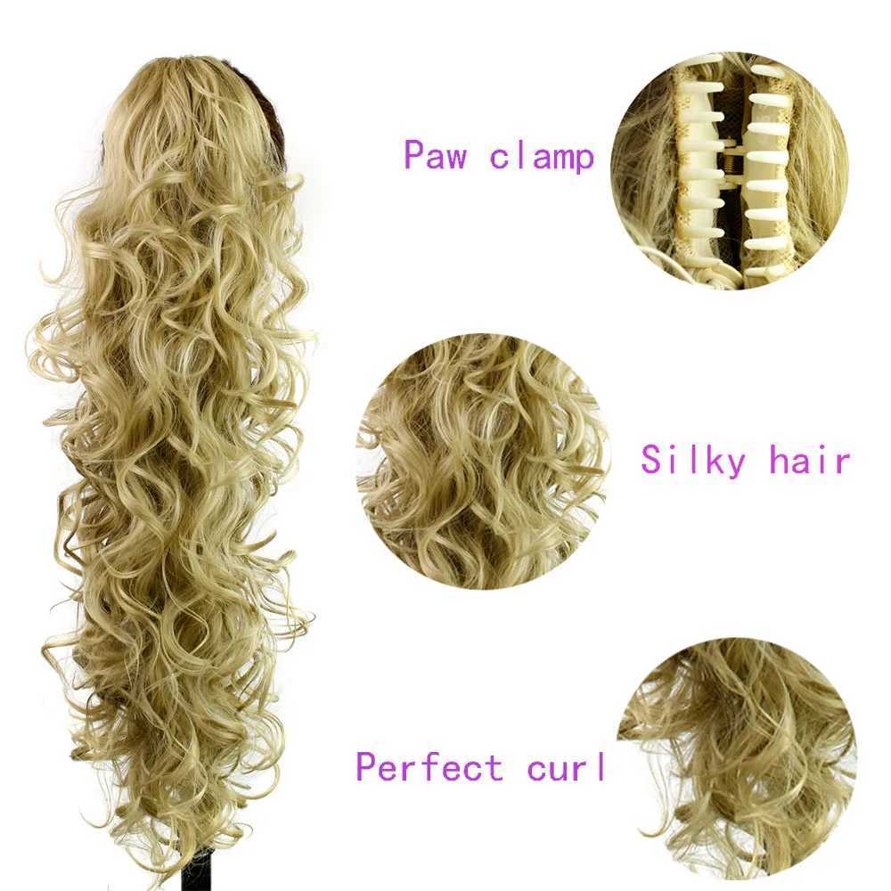 الباروكات الاصطناعية الباروكات الاصطناعية MSTN CARLY CURLY CLAW CLAW على ذيل حصان الشعر مقاوم للحرارة مقاومة الاصطناعية ذيول الشعر البونيس