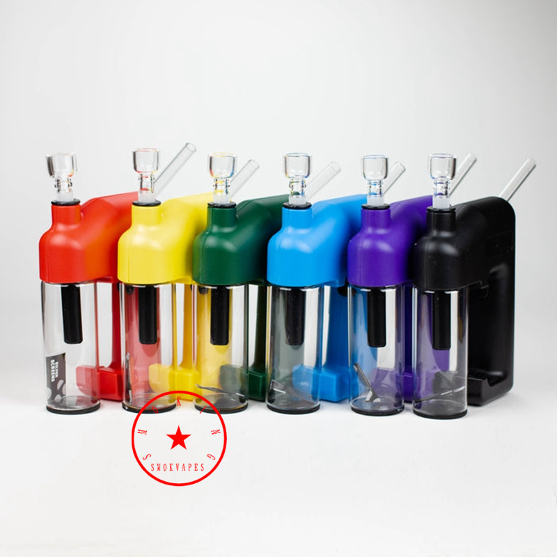 Colorful Electric Plastic Bong Glass Pipes Kit Hookah Waterpipe Bubbler Filter Bowl Portable Removable Dry Herb Tobacco Cigarette Holder Smoking Handpipes