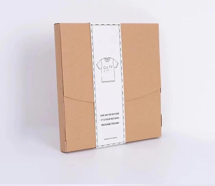 Biodegradable Recycled Folding Kraft Paper High Grade Shirt Clothing Packaging Box With Business Simple Paper Gift Boxes