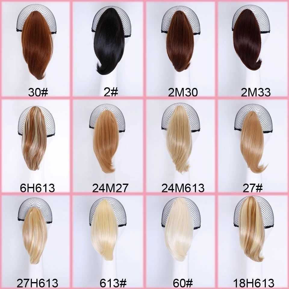 Sentetik peruklar lupu sentetik 6 inç kısa düz tutucu at kuyruğu pençe klipsi saça dayanıklı saç midilli kuyruğu kadınlar için 240329