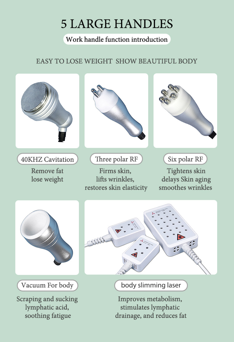 Taibo Body Contouring Machine/脂肪損失マシン/キャビテーションマシン5 in 1ボディスリミングビューティーサロンの使用