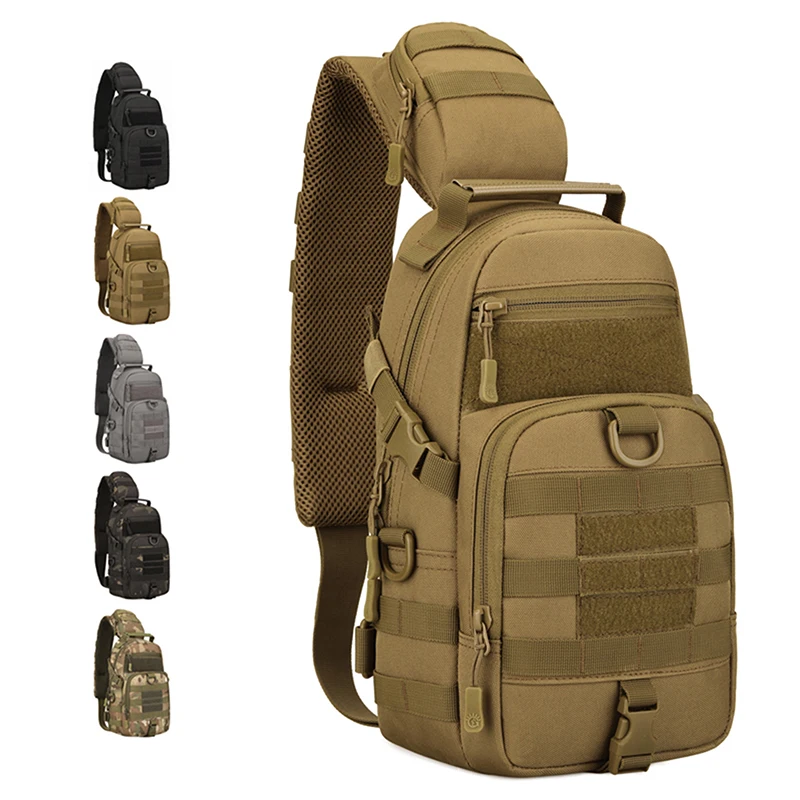 Väskor Protector Plus Tactical Sling Chest Pack Molle Militär Nylon axelväska män crossbody väska militär utomhus vandring cykelväska