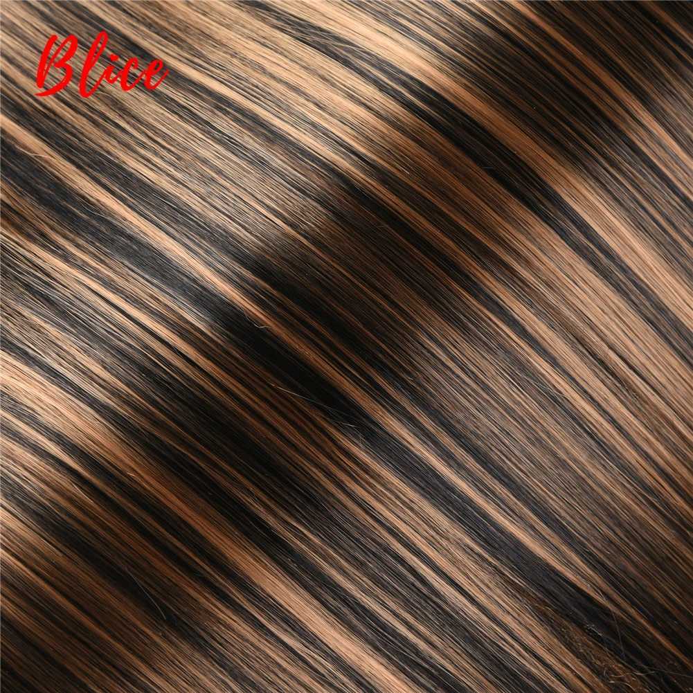 Perruques synthétiques Bande de cheveux Blice 18-26 pouces cheveux synthétiques /Pack Bundle trame Yaki tissage droit couleur mixte Kanekalon cheveux pour les femmes 240328 240327