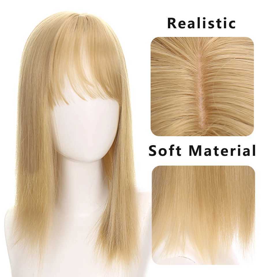 Synthetic Wigs Bangs LUPU Natural Synthetic False Hair Piece Brown Black for Women Topper With Bangs Clip In Hair High Temperture Fiber 240328 240327