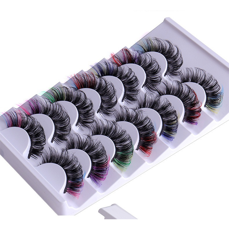 High quality 3D Mink Eyelashes Expensive false eyelashes Color thick raised long eyelashes Explosive dance watch actor makeup eyelashes wholesale