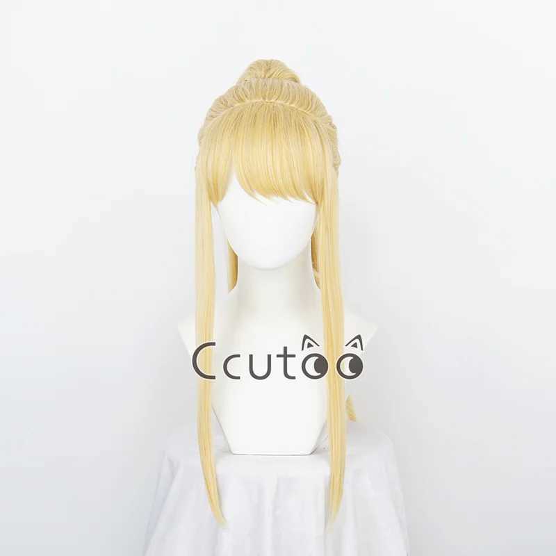 Synthetische pruiken Cosplaypruiken Winry Rockbell Pruik van Anime FULLMETAL ALCHEMIST Gouden Lang synthetisch haar Chip Paardenstaart Cosplaykostuumpruiken 240328 240327