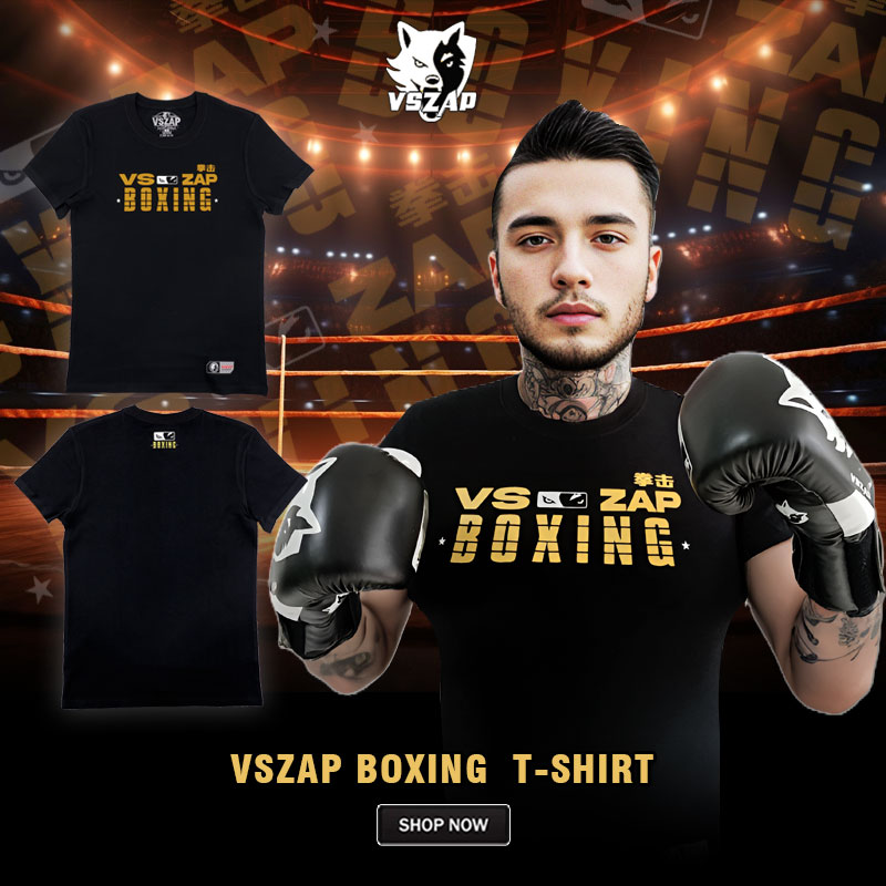 VSZAP Fighting Fitness Sports Muay Thai Print T-shirt Pure Cotton Taekwondo Boxing Fighting Rekrut krótki rękaw