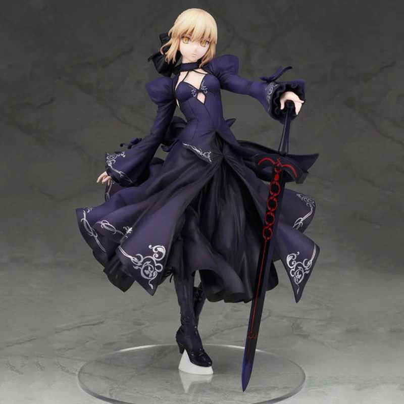 Anime Manga 24 CM / 9,45 polegadas lote / noite Altria Pendragon sabre móvel Anime Modelo figura multi-articulada brinquedos móveis conjunto de garagem presentes 240319