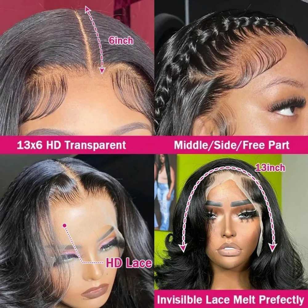 Synthetic Wigs Body Wave Lace Front Human Hair Wigs 13X4 13X6 Lace Frontal Wigs For Black Women Brazilian Loose Body Wave 4X4 Lace Closure Wig 240328 240327