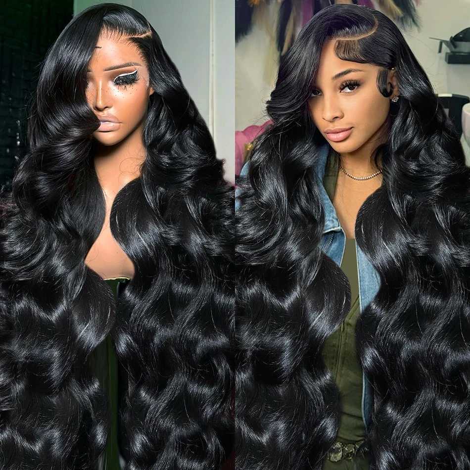 Synthetic Wigs Synthetic Wigs 30 40 Inch Body Wave Lace Front Human Hair Wig 250 Density Brazilian Remy 13x6 Transparent Hd Lace Frontal Wigs For Women 240329