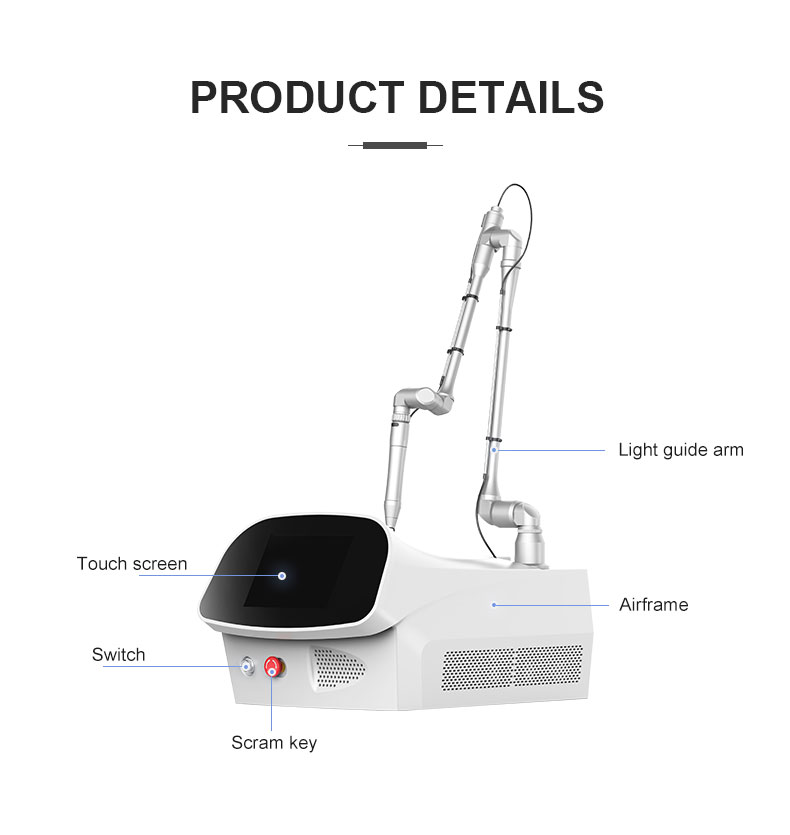 Machine laser portable à courte pression 450ps, véritable pico laser pour détatouage, rajeunissement de la peau, machine laser à commutation Q