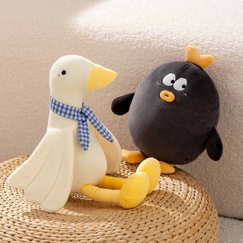 Petite poupée de canard mignonne et créative, en peluche, œuf de soja noir, poupée de couchage pour bébé, 2024