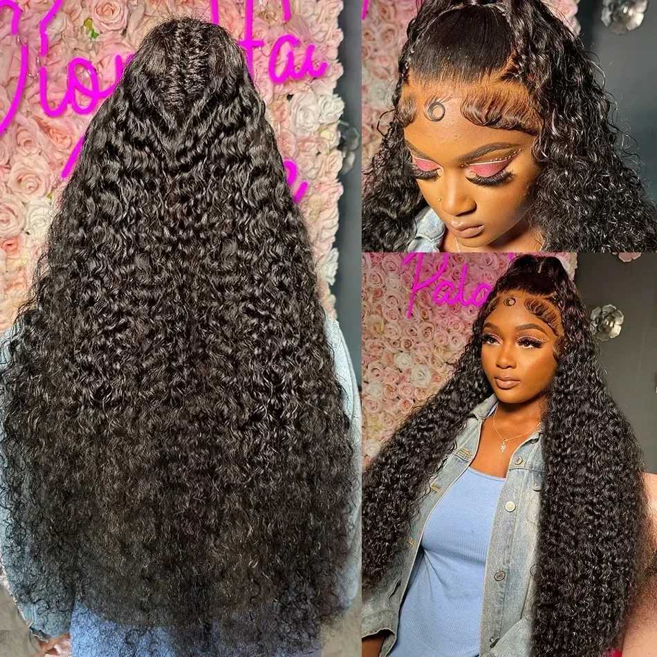 Synthetic Wigs Tewjig 30 40 Inch 250 Density Loose Deep Wave 13x6 HD Transprent Lace Frontal Wig Human Hair Curly 5x5 Gluless Closure Wig Women 240328 240327