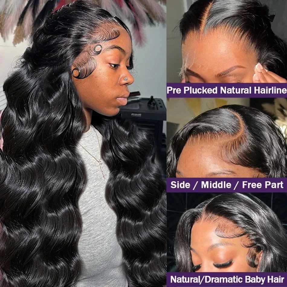 Synthetic Wigs Synthetic Wigs 13x6 13x4 HD Transparent Body Wave Lace Front Wig Brazilian 360 Water Wave Ready To Wear 5x5 Lace Closure Glueless Wig For Women 240329