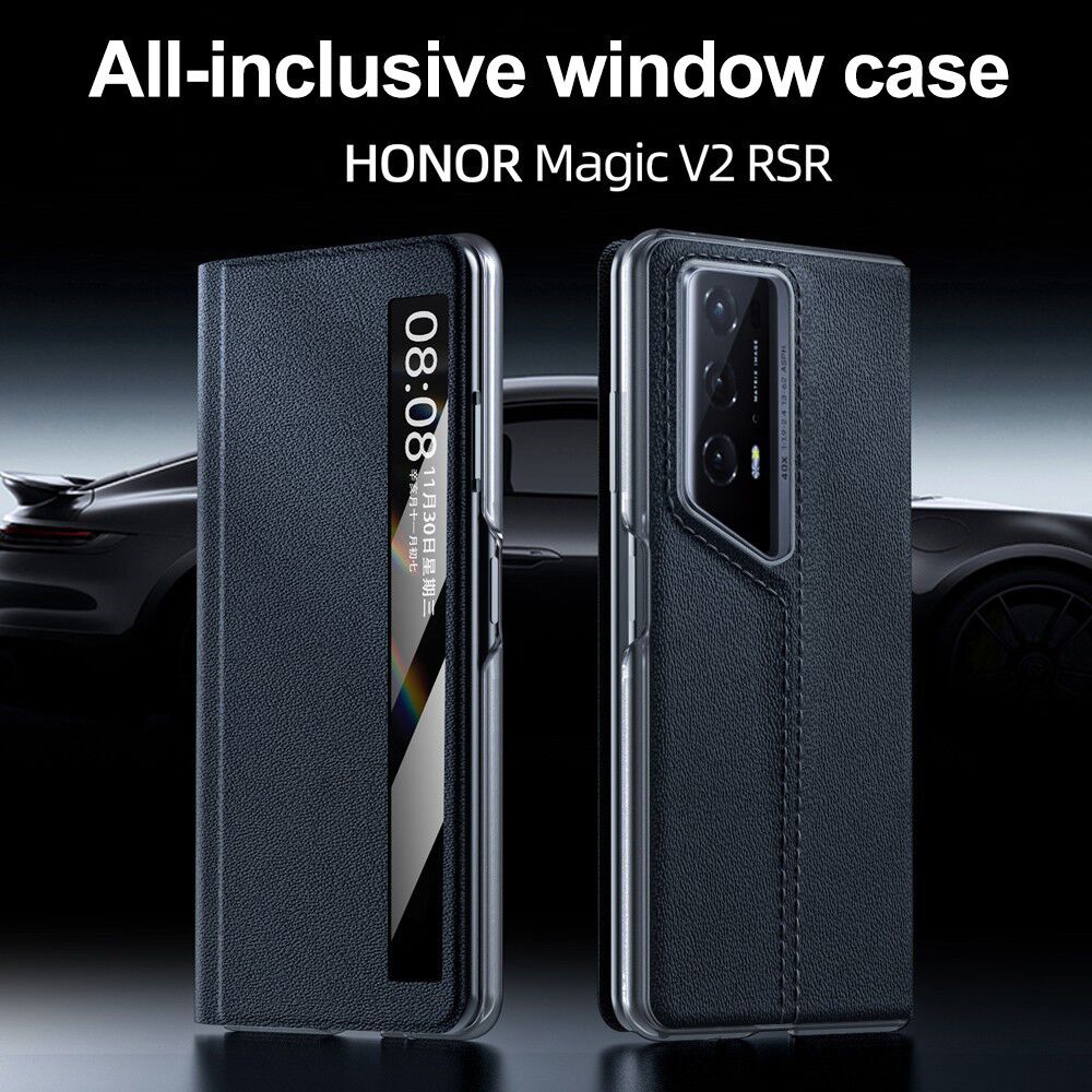 Flip Leather pour Honor Magic V2 RSR Porsche Design Case Smart View Window Stand Protection Cover