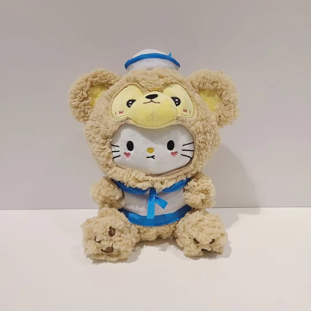 Kuromi Little White Cat Pudding Transforms into Bear Plush Doll