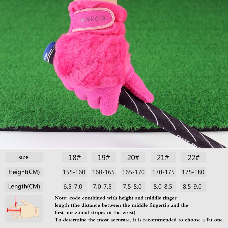 Women Winter Golf Gloves Anti-slip Artificial Rabbit Fur Warmth Fit For Left and Right Hand 201021249D