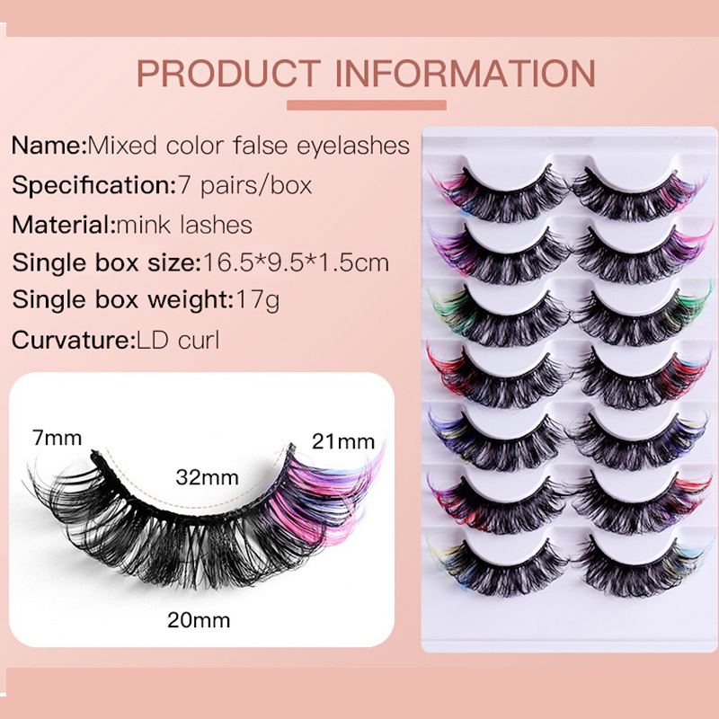 High quality 3D Mink Eyelashes Expensive false eyelashes Color thick raised long eyelashes Explosive dance watch actor makeup eyelashes wholesale